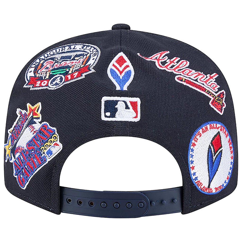 ATLANTA BRAVES ALL OVER PATCH 9FIFTY SNAPBACK HAT - NAVY