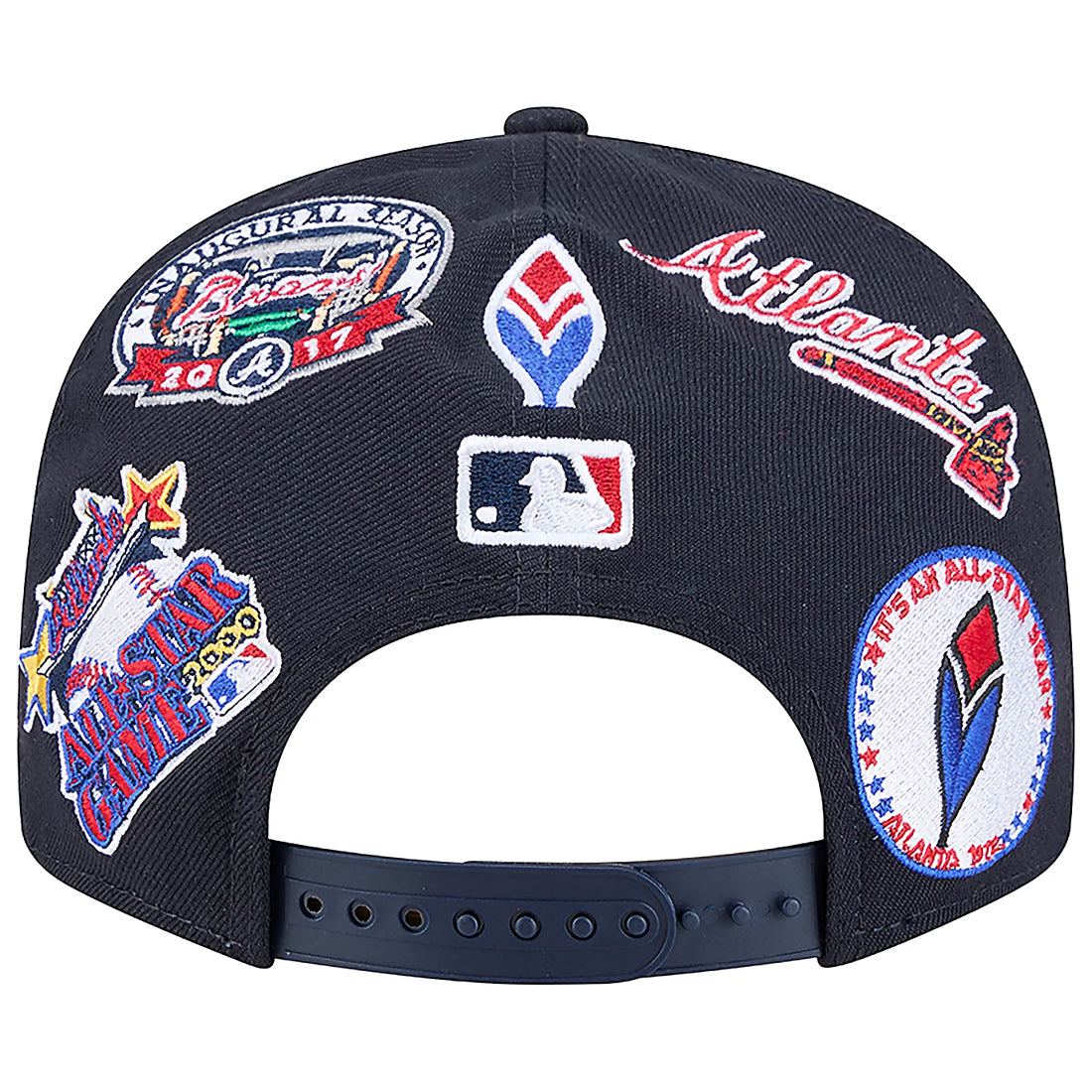 ATLANTA BRAVES ALL OVER PATCH 9FIFTY SNAPBACK HAT - NAVY
