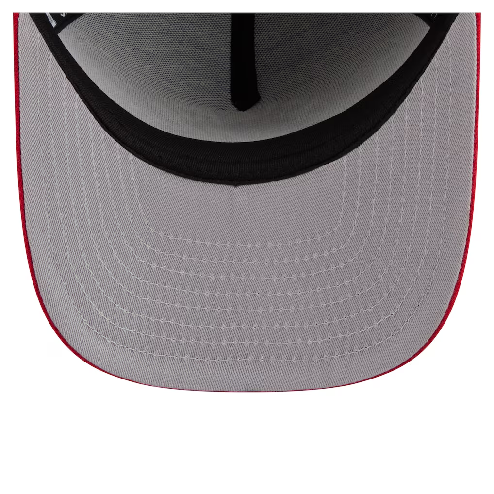 ATLANTA BRAVES ARCHED 9FIFTY A-FRAME SNAPBACK HAT - NAVY/RED
