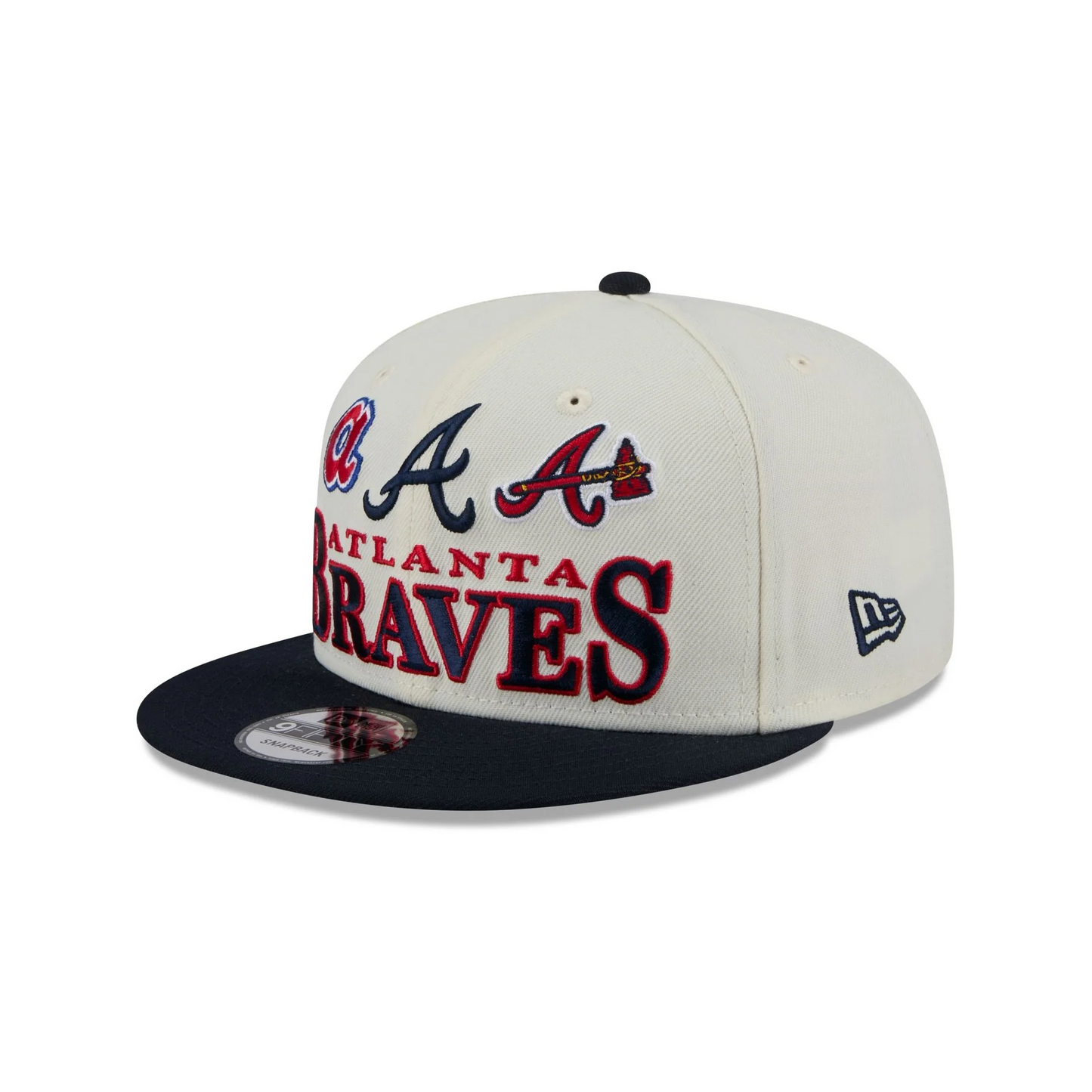 ATLANTA BRAVES ARCHIVE 9FIFTY SNAPBACK HAT - CHROME WHITE