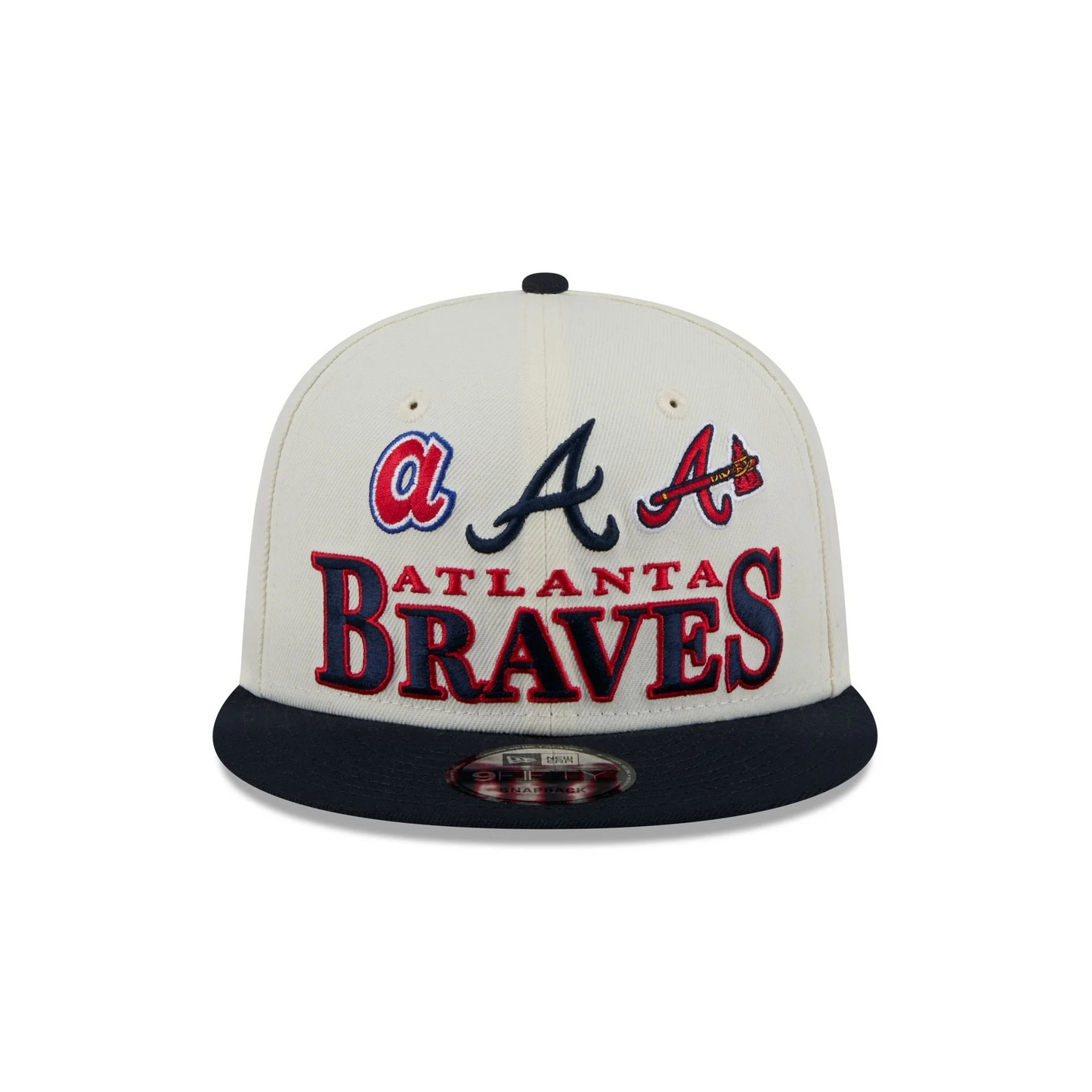 ATLANTA BRAVES ARCHIVE 9FIFTY SNAPBACK HAT - CHROME WHITE