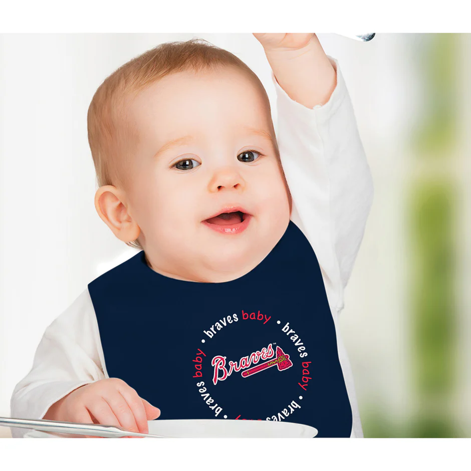 ATLANTA BRAVES BABY BIBS - 2 PACK - BLUE/RED