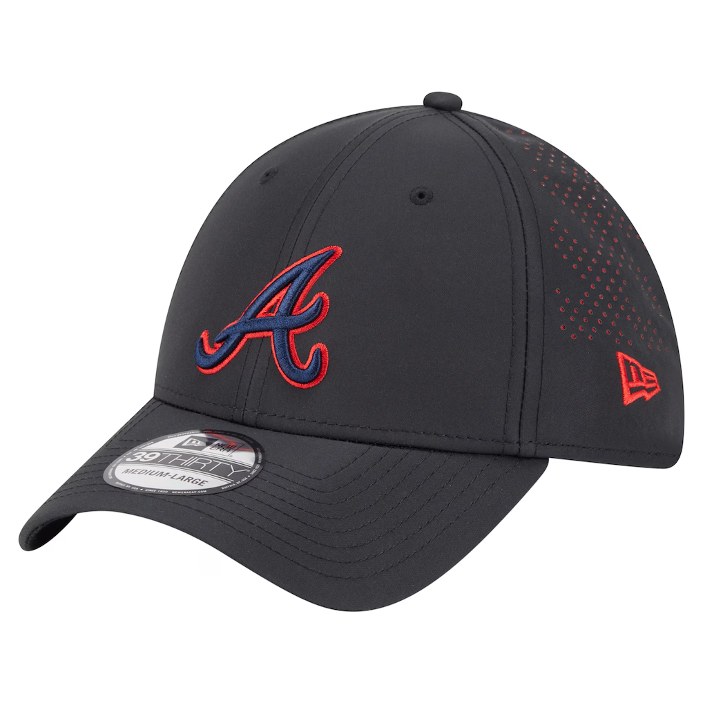 ATLANTA BRAVES BLACK NIGHT 39THIRTY FLEX FIT HAT - BLACK