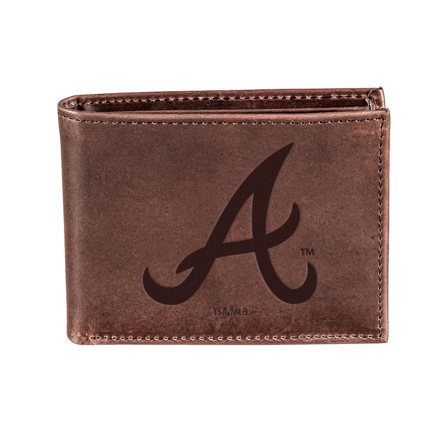 ATLANTA BRAVES BROWN BI-FOLD LEATHER WALLET