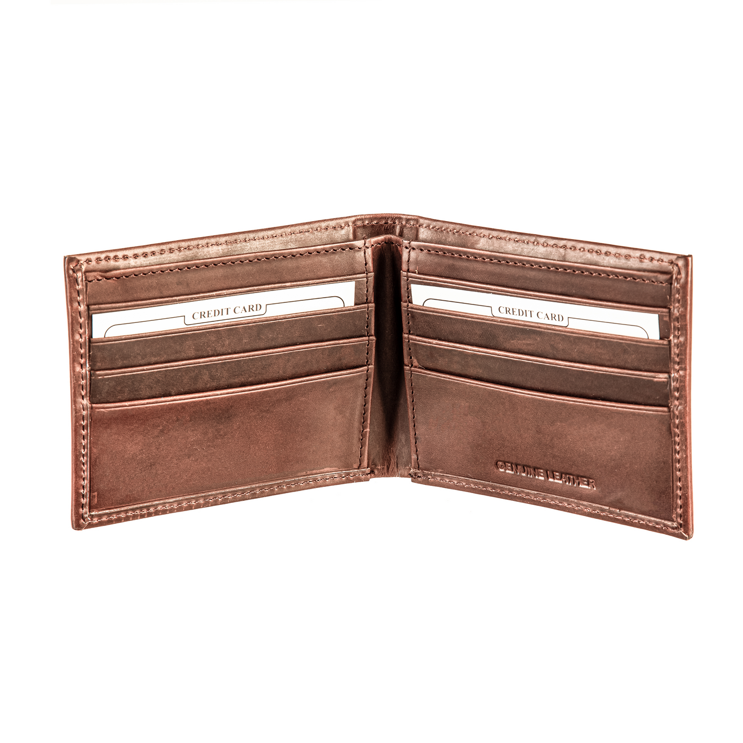 ATLANTA BRAVES BROWN BI-FOLD LEATHER WALLET