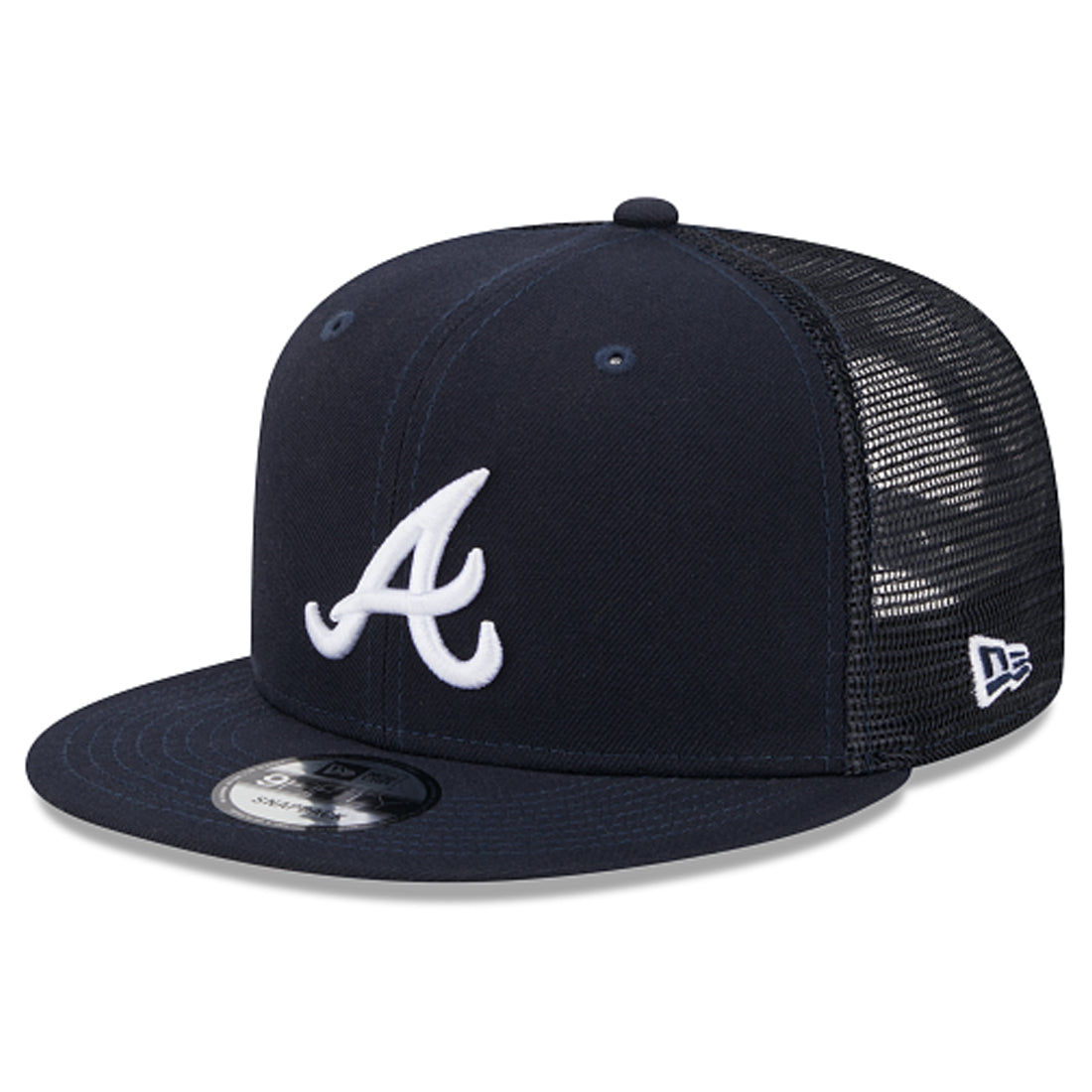 ATLANTA BRAVES EVERGREEN TRUCKER 9FIFTY SNAPBACK HAT - NAVY