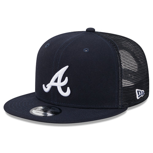ATLANTA BRAVES EVERGREEN TRUCKER 9FIFTY SNAPBACK HAT - NAVY