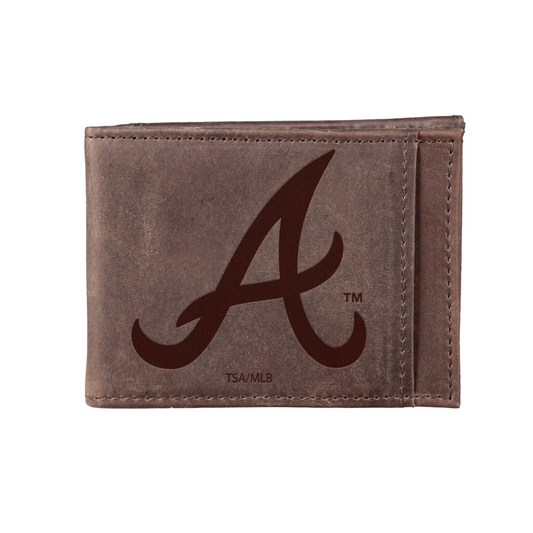 ATLANTA BRAVES FRONT POCKET SLIM CARD HOLDER WITH RFID BLOCKING