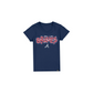 ATLANTA BRAVES GIRLS NEW ERA WAVY SEQUIN FLIP T-SHIRT - NAVY