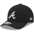 ATLANTA BRAVES M-CROWN 9FORTY A-FRAME SNAPBACK HAT - BLACK/WHITE