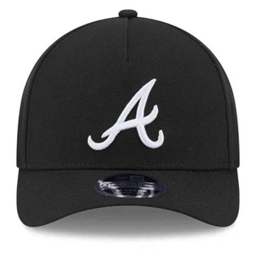 ATLANTA BRAVES M-CROWN 9FORTY A-FRAME SNAPBACK HAT - BLACK/WHITE