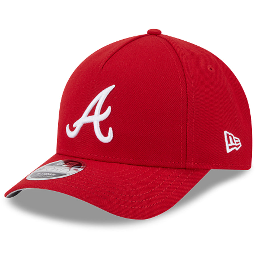 ATLANTA BRAVES M-CROWN 9FORTY A-FRAME SNAPBACK HAT - RED/WHITE