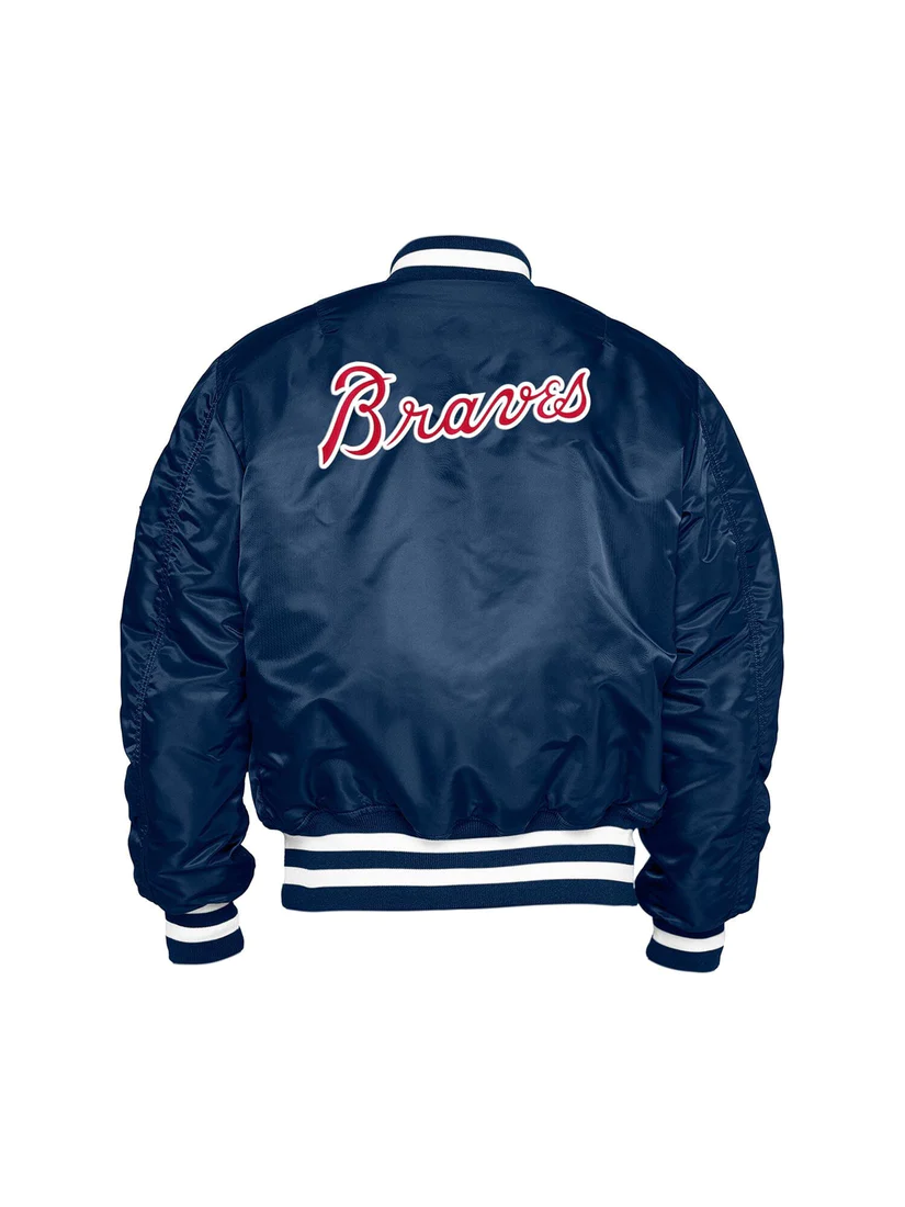 ATLANTA BRAVES MEN'S ALPHA INDUSTRIES REVERSIBLE BOMBER JACKET