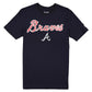 ATLANTA BRAVES MEN'S NEW ERA EVERGREEN BASIC T-SHIRT - NAVY