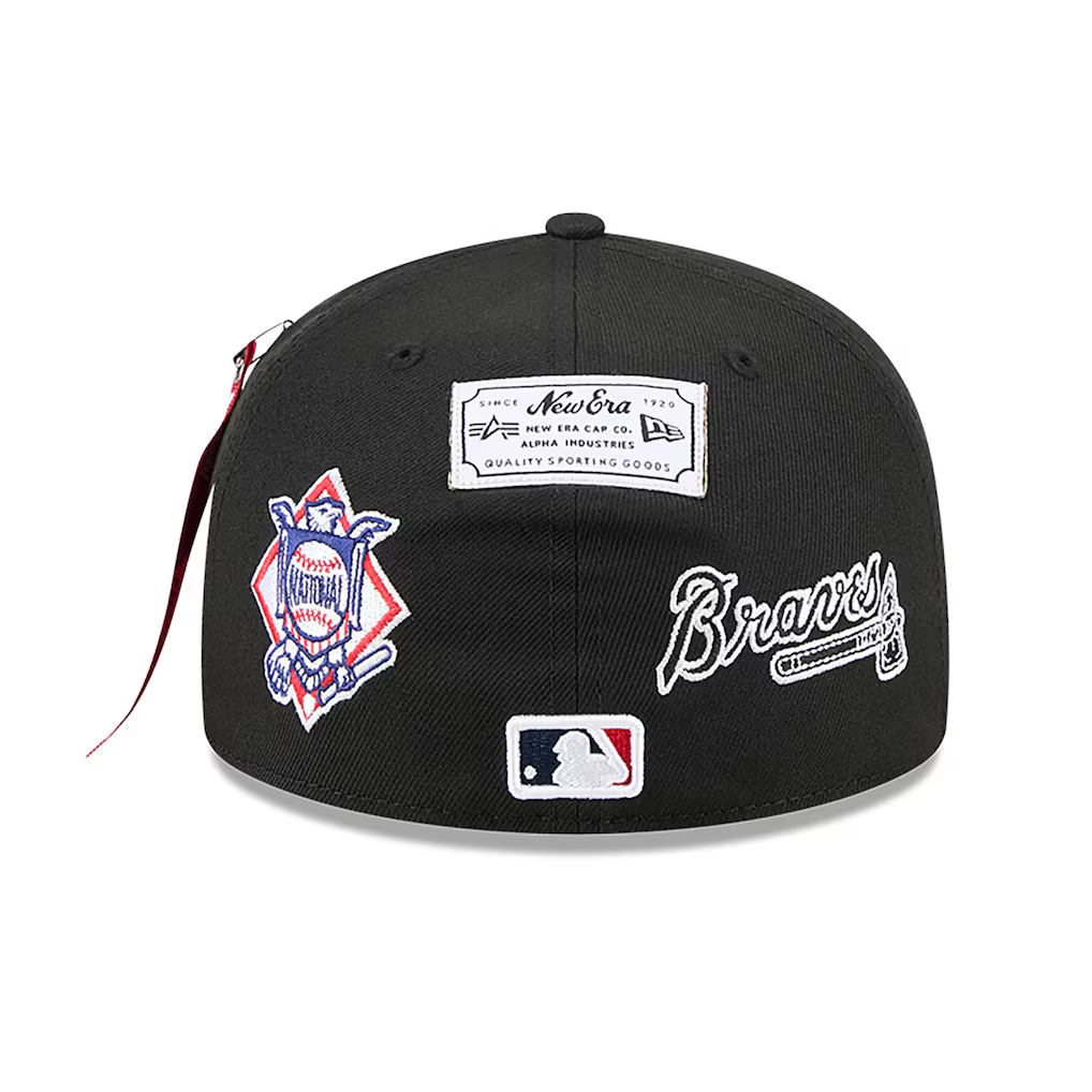 ATLANTA BRAVES NEW ERA X ALPHA INDUSTRIES 59FIFTY FITTED HAT - BLACK