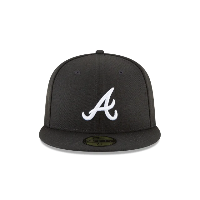 ATLANTA BRAVES SIDEPATCH 2021 WORLD SERIES 59FIFTY FITTED HAT - BLACK/ WHITE