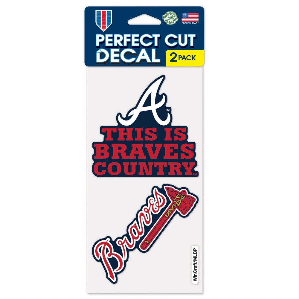 ATLANTA BRAVES SLOGAN PERFECT CUT 4"X 4" DECAL SET