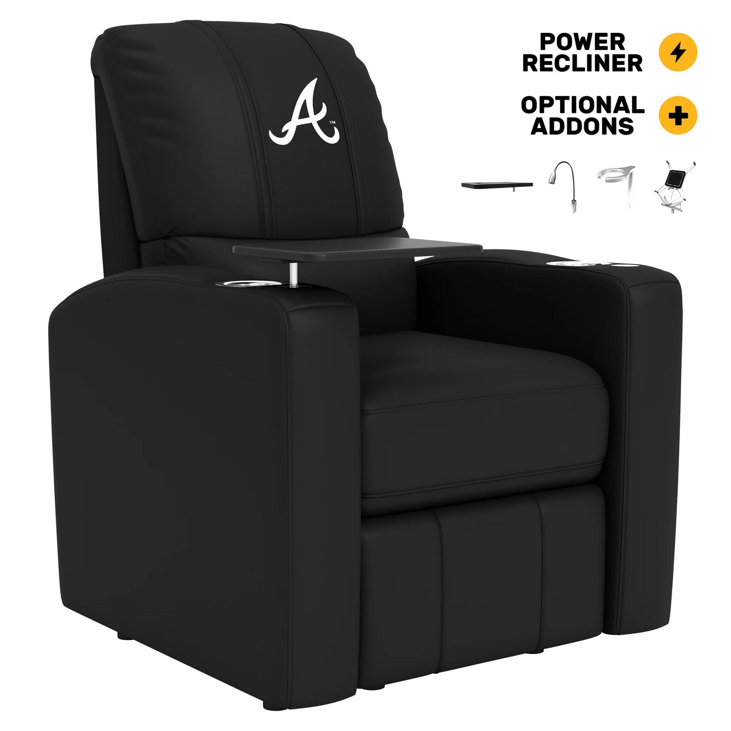 ATLANTA BRAVES STEALTH POWER RECLINER WITH SECONDARY LOGO