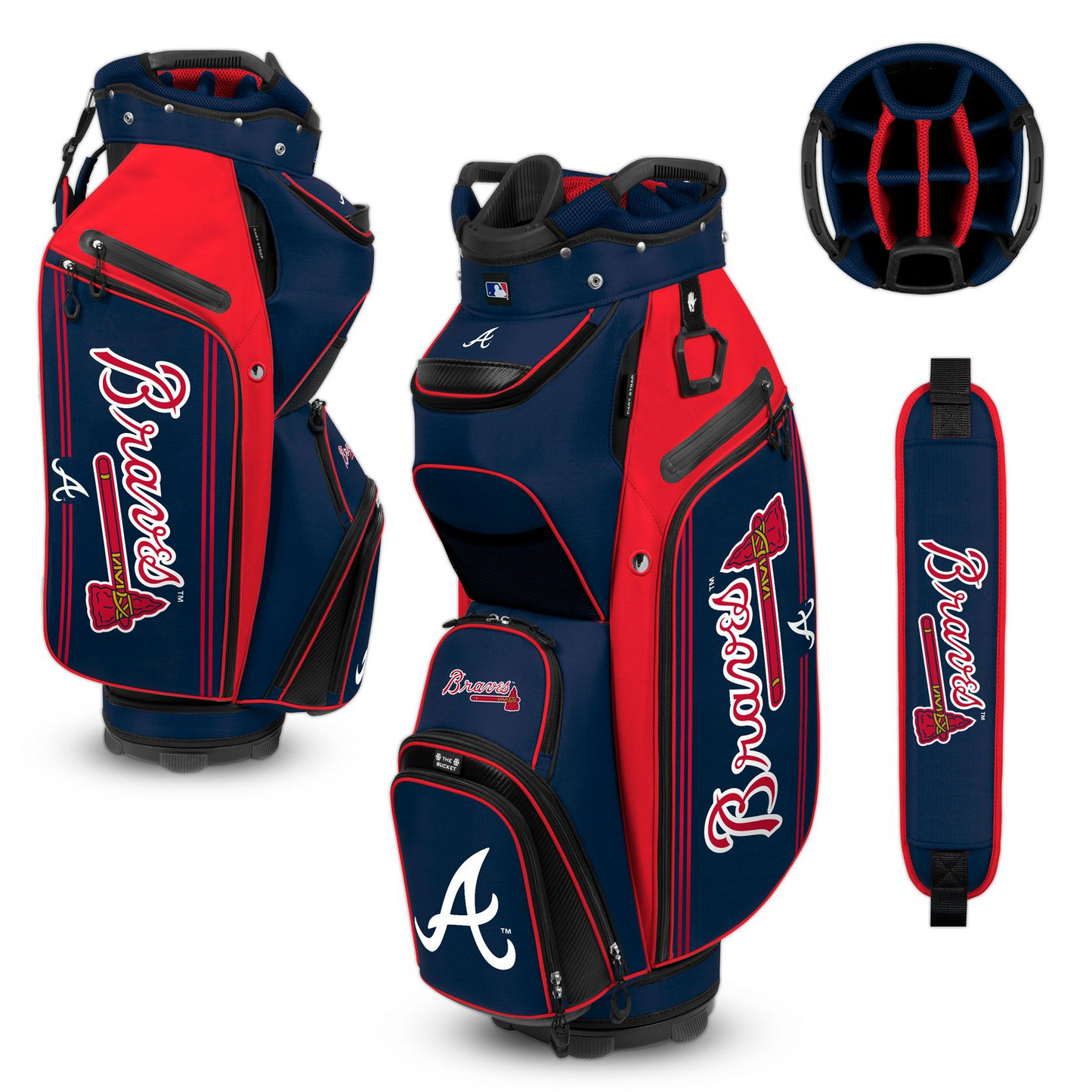 ATLANTA BRAVES TEAM EFFORT BUCKET III COOLER CART GOLF BAG