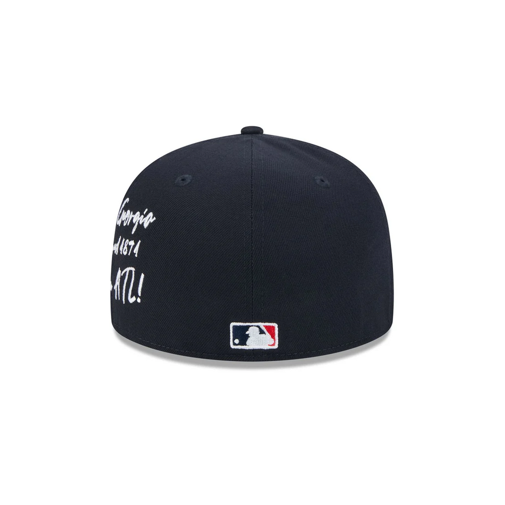 ATLANTA BRAVES TEAM VERBIAGE 59FIFTY FITTED HAT - NAVY