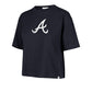 ATLANTA BRAVES WOMEN'S '47 BRAND BACK OUT CITY CROP T-SHIRT - NAVY