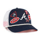 ATLANTA BRAVES WOMEN'S '47 BRAND OUTSPOKEN HITCH ADJUSTABLE HAT - WHITE