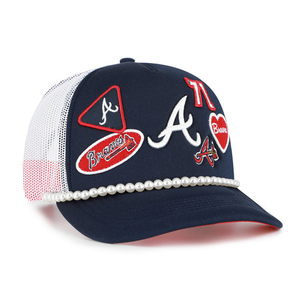 ATLANTA BRAVES WOMEN'S '47 BRAND OUTSPOKEN HITCH ADJUSTABLE HAT - WHITE