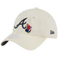 ATLANTA BRAVES WOMEN'S FLORAL 9TWENTY ADJUSTABLE - CREAM
