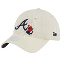 ATLANTA BRAVES WOMEN'S FLORAL 9TWENTY ADJUSTABLE - CREAM