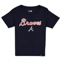 ATLANTA BRAVES WOMEN'S NEW ERA EVERGREEN BASIC T-SHIRT - NAVY