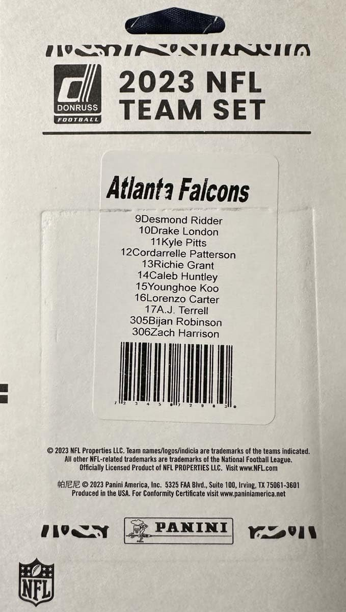 ATLANTA FALCONS 2023 TEAM SET BY DONRUSS