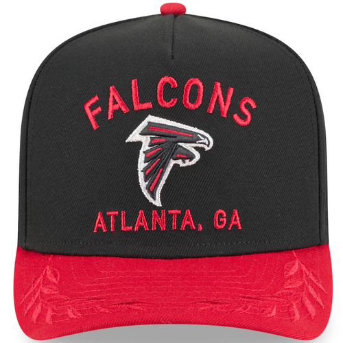 ATLANTA FALCONS 2025 NFL DRAFT 9FIFTY A-FRAME SNAPBACK HAT - BLACK/RED