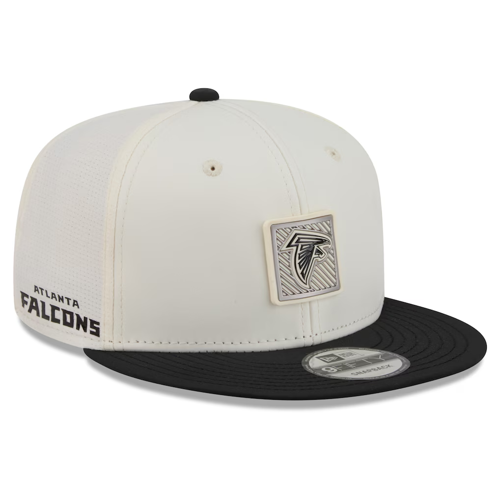 ATLANTA FALCONS 2026 NFL TRAINING CAMP 9FIFTY SNAPBACK HAT - CHROME WHITE/BLACK