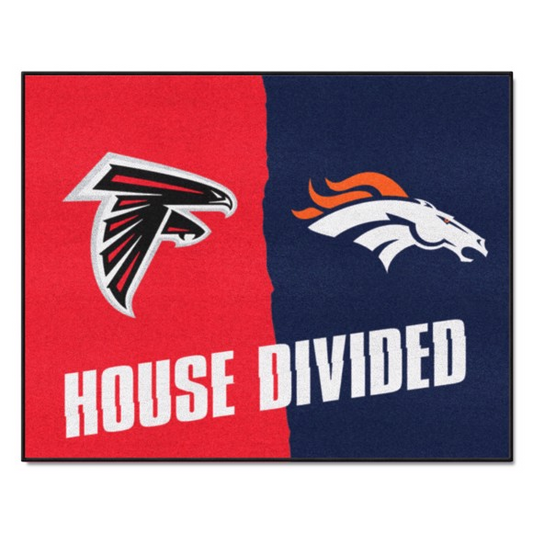 ATLANTA FALCONS / DENVER BRONCOS HOUSE DIVIDED 34" X 42.5" MAT