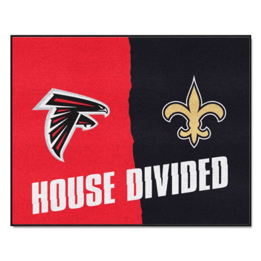 ATLANTA FALCONS / NEW ORLEANS SAINTS HOUSE DIVIDED 34" X 42.5" MAT