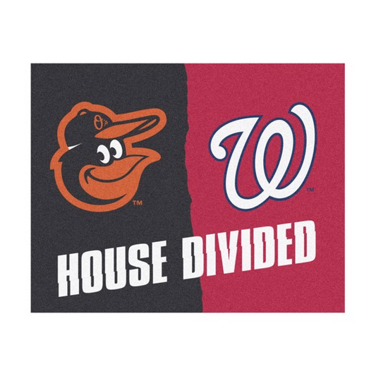 BALTIMORE ORIOLES / WASHINGTON NATIONALS HOUSE DIVIDED 34" X 42.5" MAT