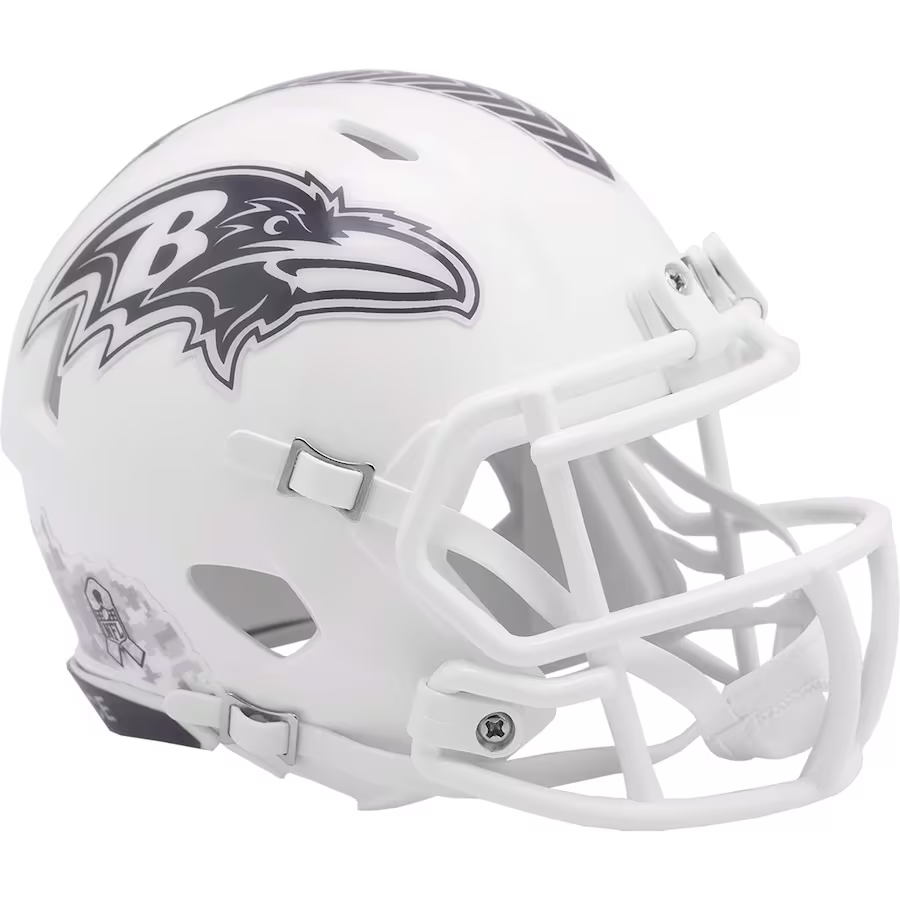Riddell Wild Mavericks ヘルメット BALTIMORE RAVENS 2024 NFL SALUTE TO SERVICE RIDDELL MINI HELMET