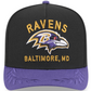 BALTIMORE RAVENS 2025 NFL DRAFT 9FIFTY A-FRAME SNAPBACK HAT - BLACK/PURPLE