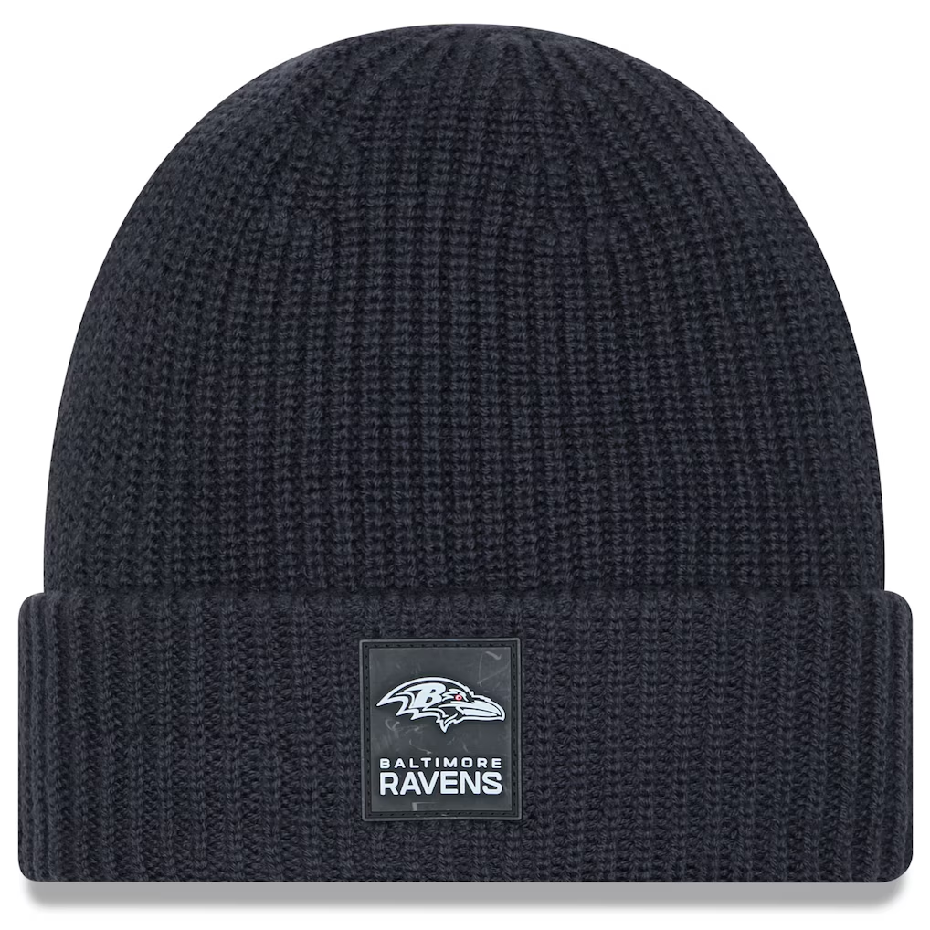 BALTIMORE RAVENS 2025 SIDELINE COLD WEATHER CUFFED KNIT - CHARCOAL