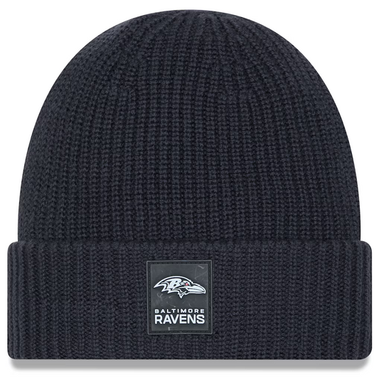 BALTIMORE RAVENS 2025 SIDELINE COLD WEATHER CUFFED KNIT - CHARCOAL