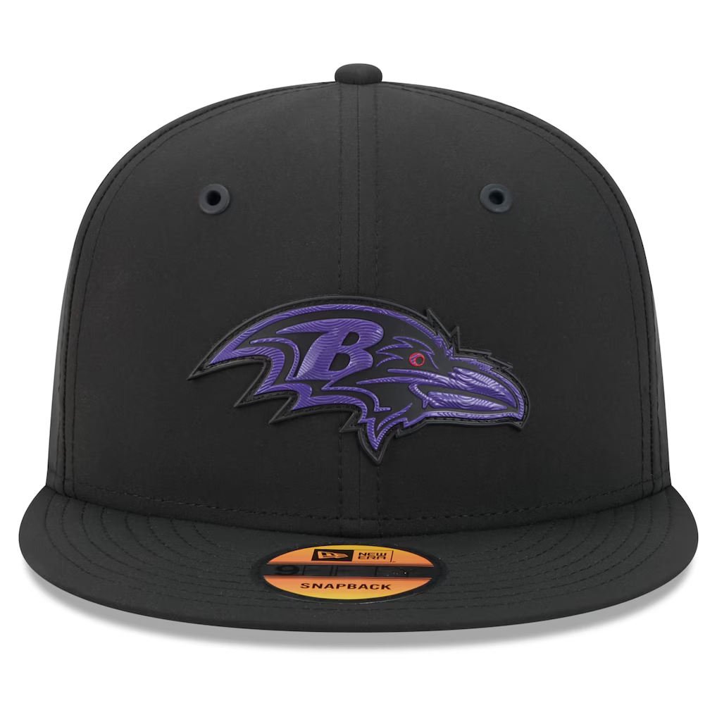 BALTIMORE RAVENS 2026 NFL SIDELINE 9FIFTY SNAPBACK HAT - BLACK