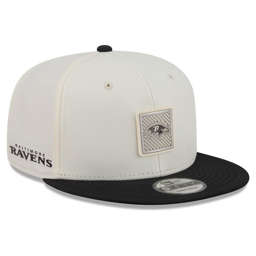 BALTIMORE RAVENS 2026 NFL TRAINING CAMP 9FIFTY SNAPBACK HAT - CHROME WHITE/BLACK