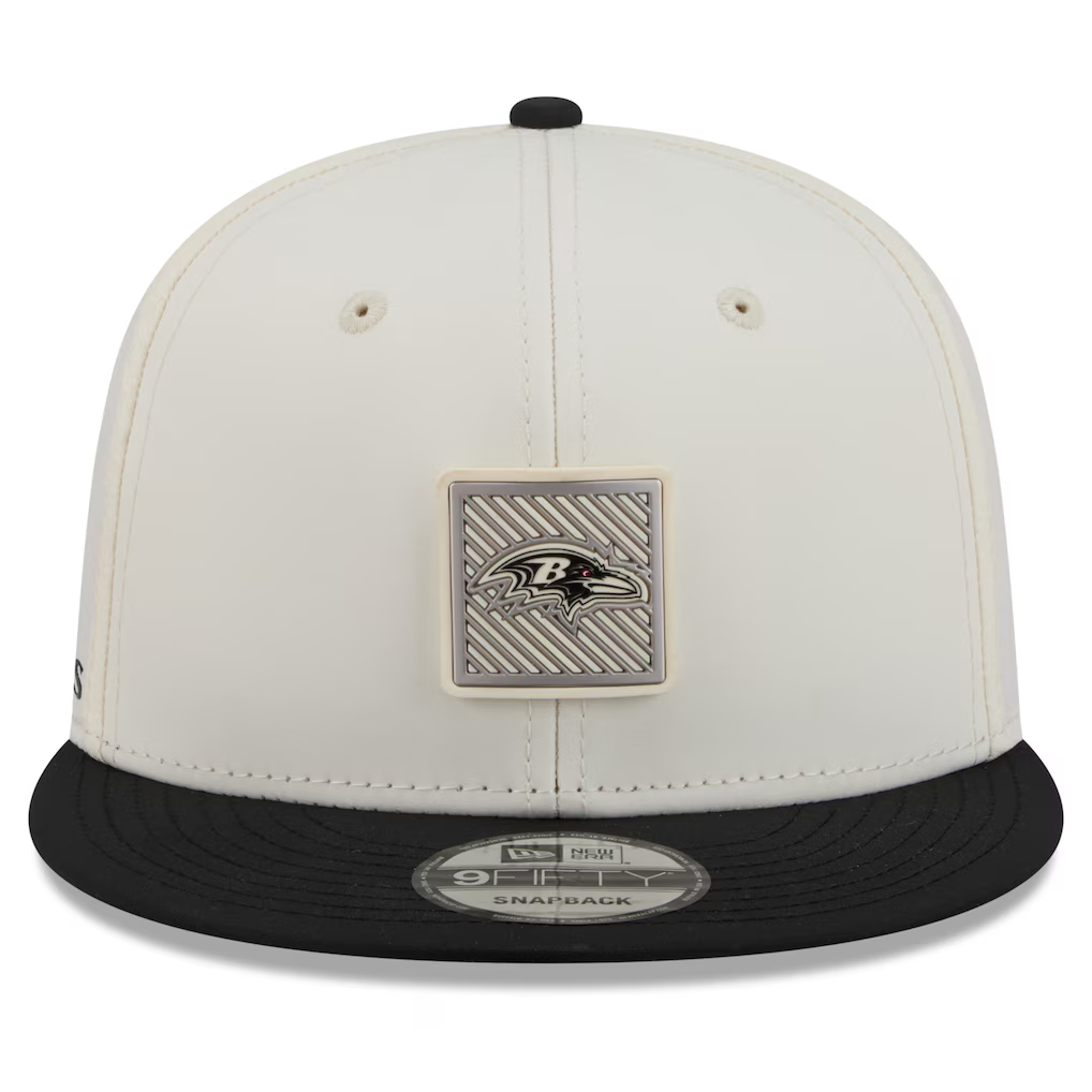 BALTIMORE RAVENS 2026 NFL TRAINING CAMP 9FIFTY SNAPBACK HAT - CHROME WHITE/BLACK