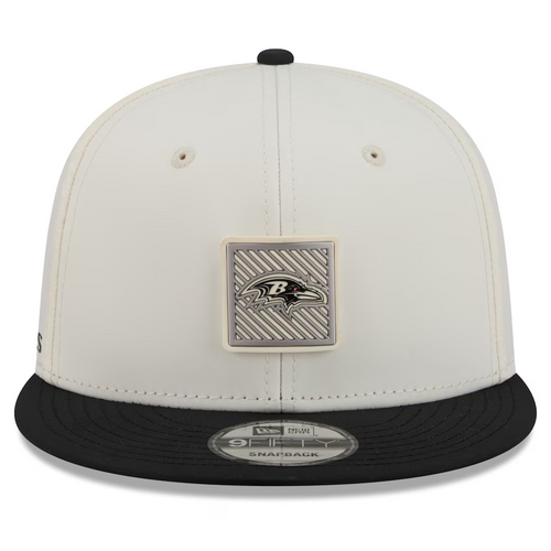 BALTIMORE RAVENS 2026 NFL TRAINING CAMP 9FIFTY SNAPBACK HAT - CHROME WHITE/BLACK