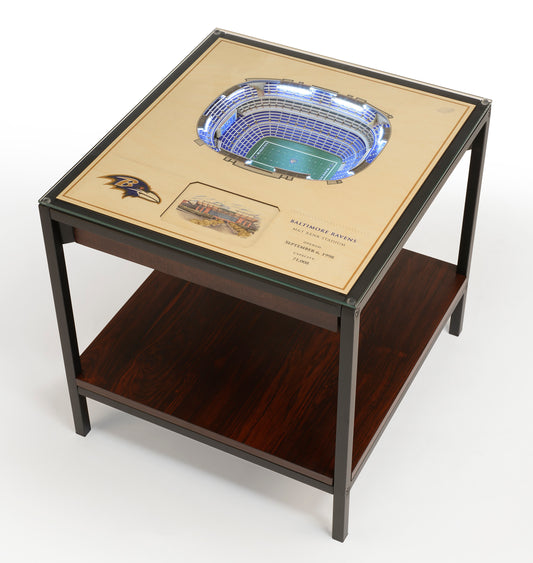 BALTIMORE RAVENS 25 LAYER 3D STADIUM LIGHTED END TABLE