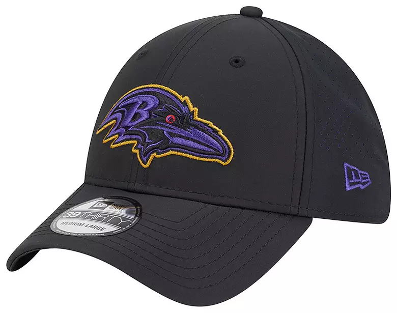 BALTIMORE RAVENS BLACK NIGHT 39THIRTY FLEX FIT HAT - BLACK