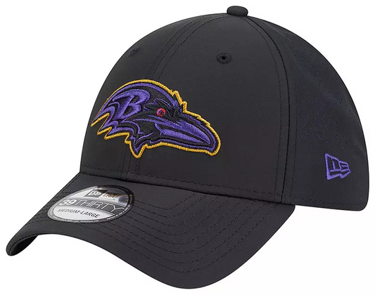 BALTIMORE RAVENS BLACK NIGHT 39THIRTY FLEX FIT HAT - BLACK
