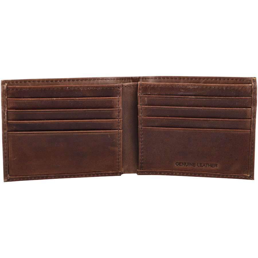 BALTIMORE RAVENS BROWN BI-FOLD LEATHER WALLET