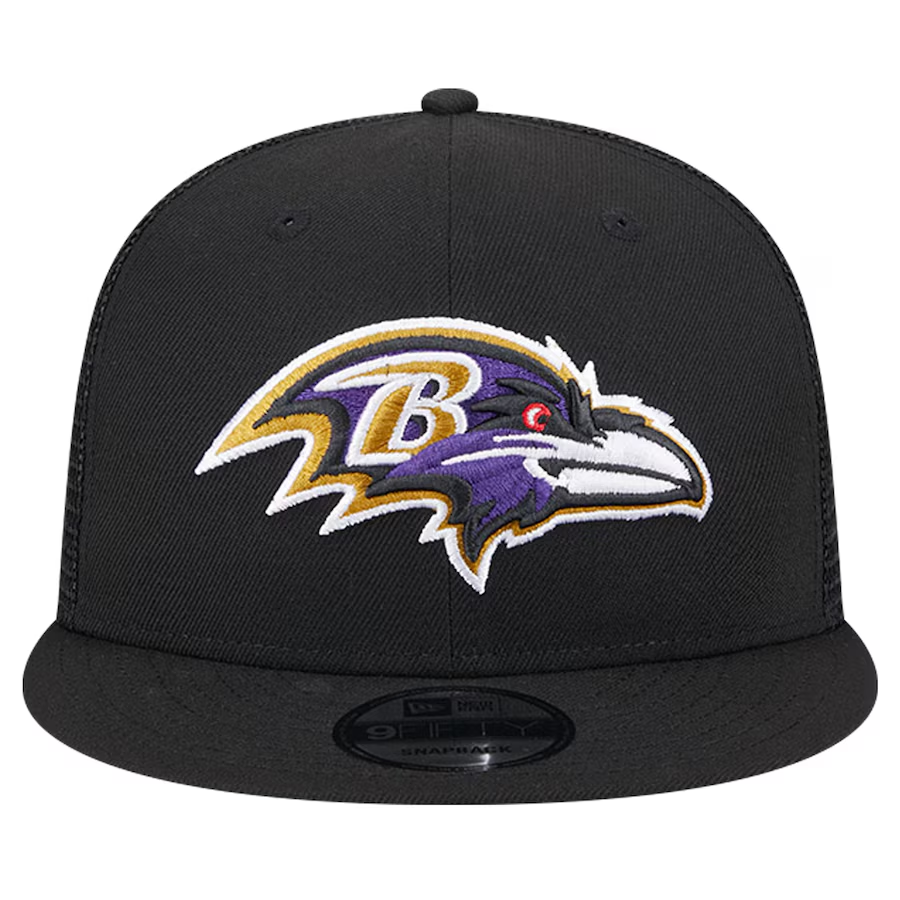 BALTIMORE RAVENS EVERGREEN TRUCKER 9FIFTY SNAPBACK - BLACK