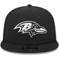 BALTIMORE RAVENS EVERGREEN TRUCKER 9FIFTY SNAPBACK HAT - BLACK/WHITE